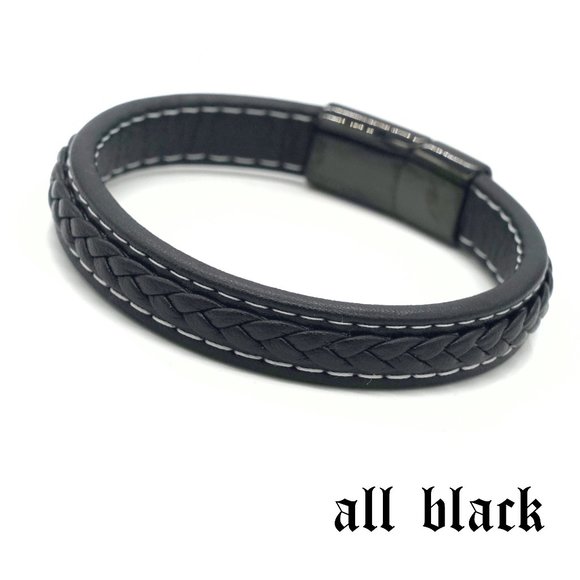 2️⃣  FOR  1️⃣  Mens leather bracelet with easy lock. - Picture 2 of 9